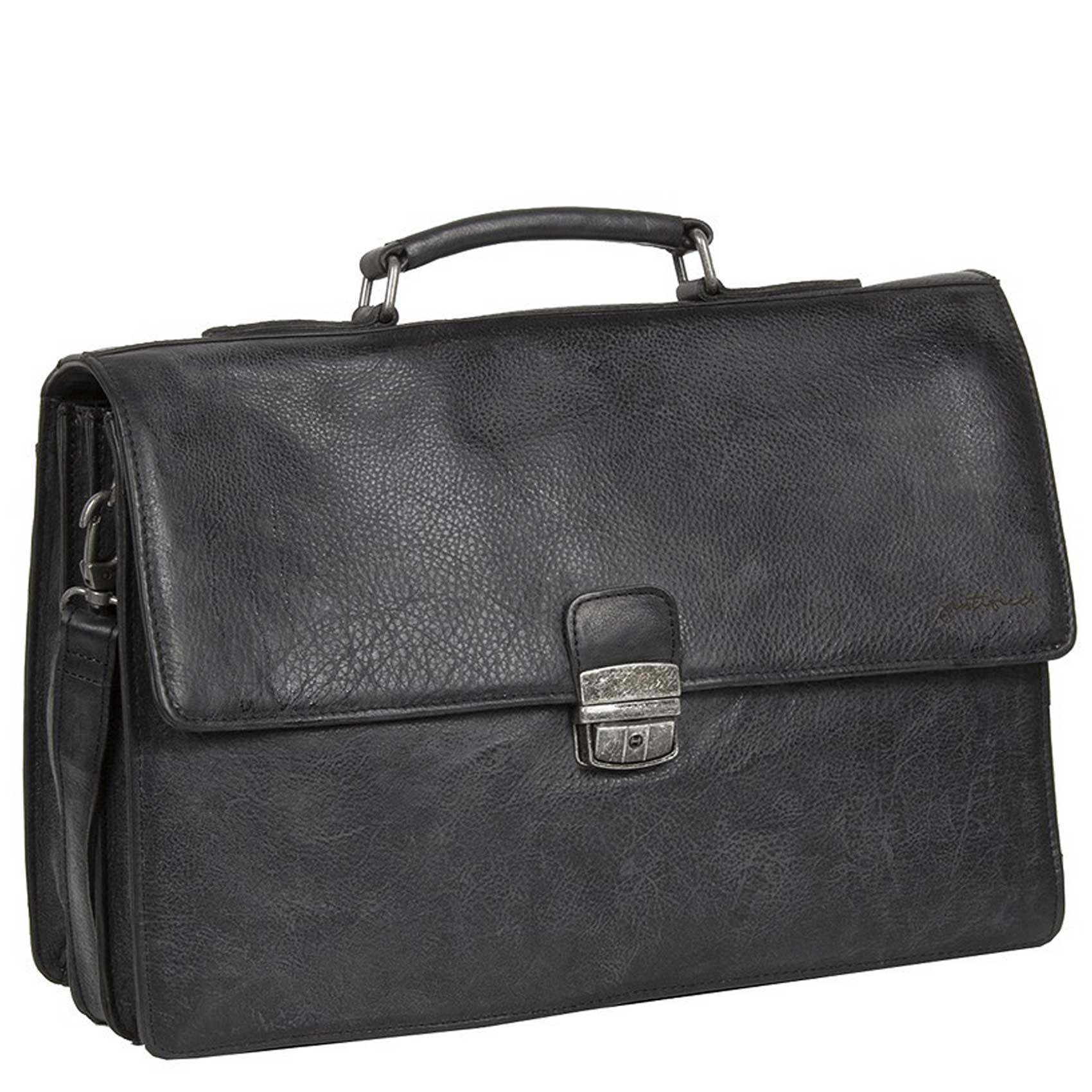 Pánská kožená aktovka černá - Justified Cornwall