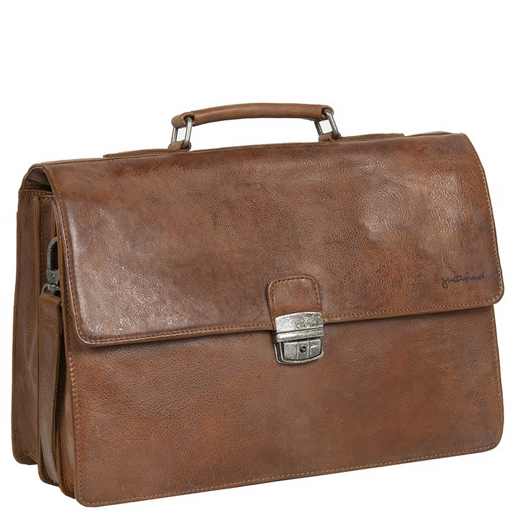 Pánská kožená aktovka koňaková - Justified Cornwall