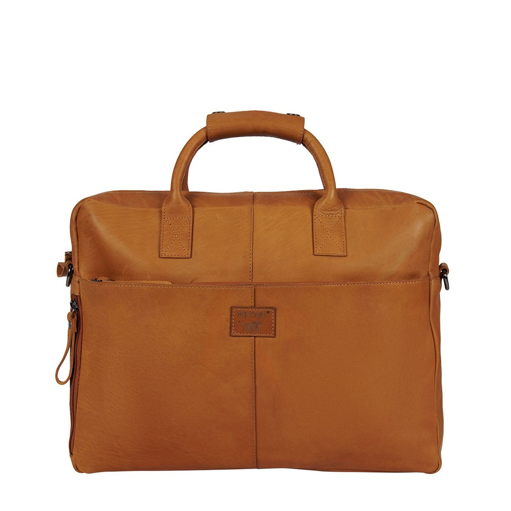 Pánská kožená brašna na notebook koňaková - Mustang William