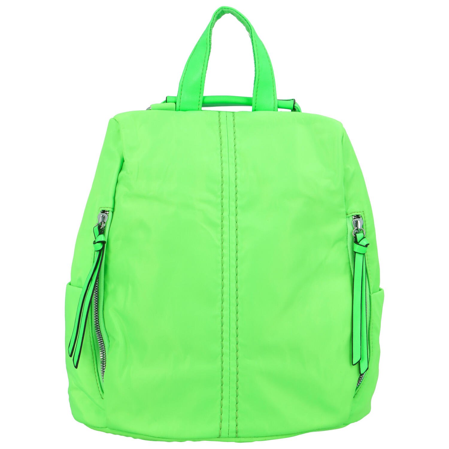 Dámský látkový batoh kabelka neonově zelený - Paolo Bags Myrtha