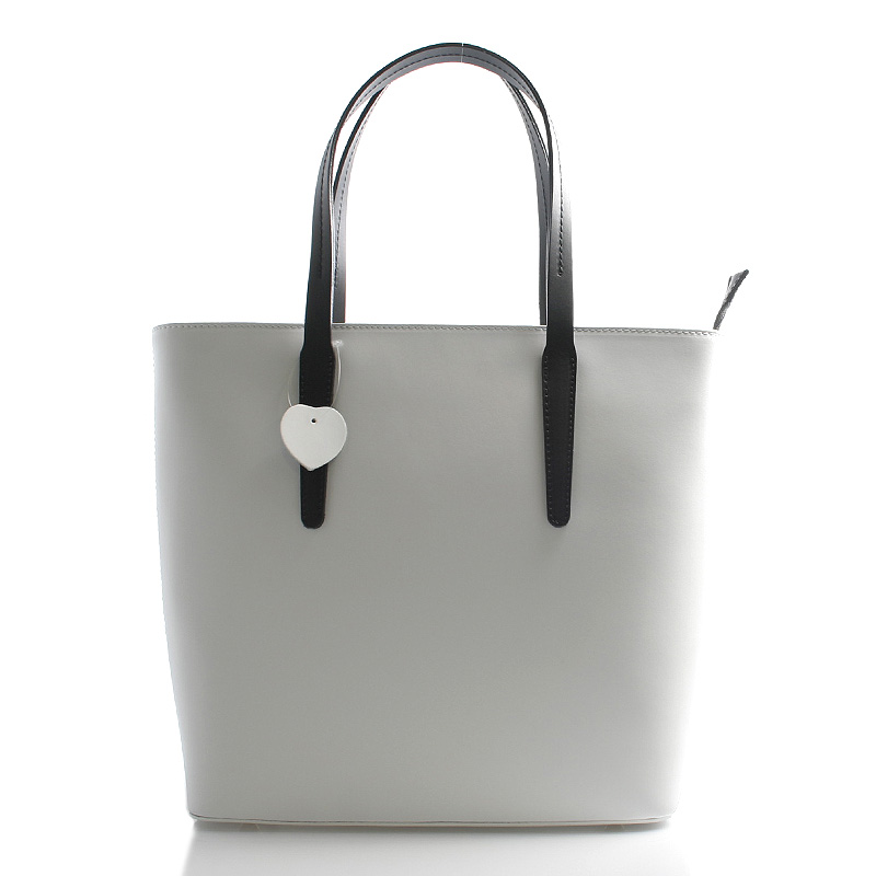 Bílá kožená kabelka shopper ItalY Sierra