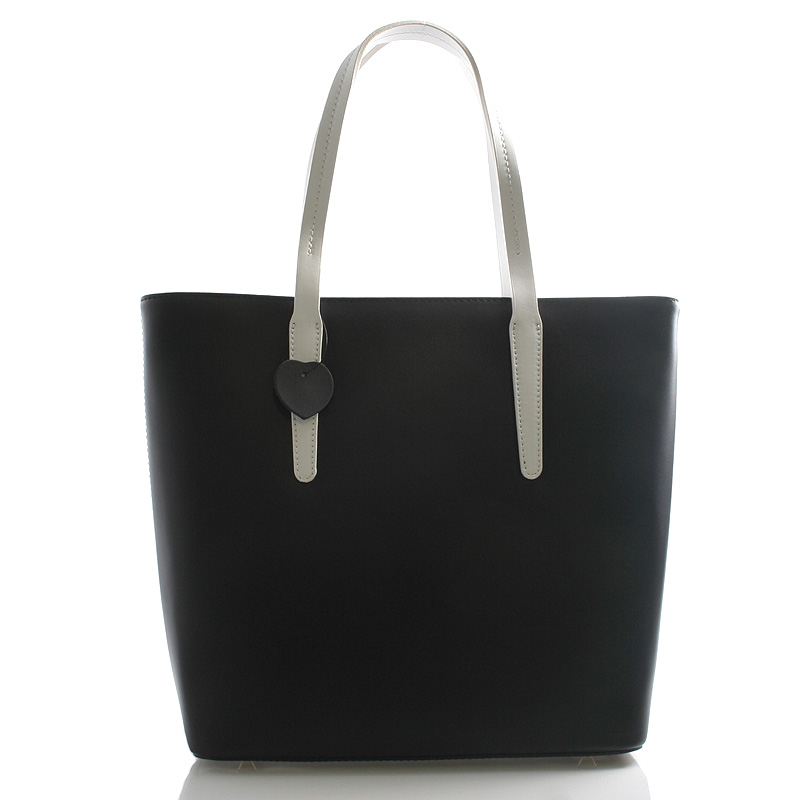 Černá kožená kabelka shopper ItalY Sierra