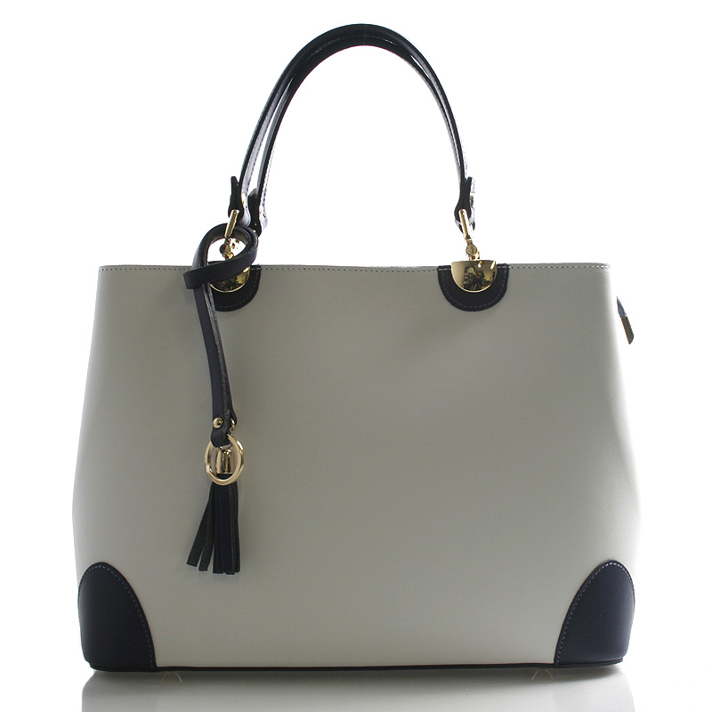 Bílo modrá luxusní kožená kabelka ItalY Roderica