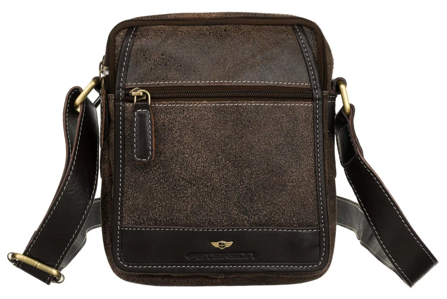 Pánská kožená business taška hnědá - Peterson Kirilo