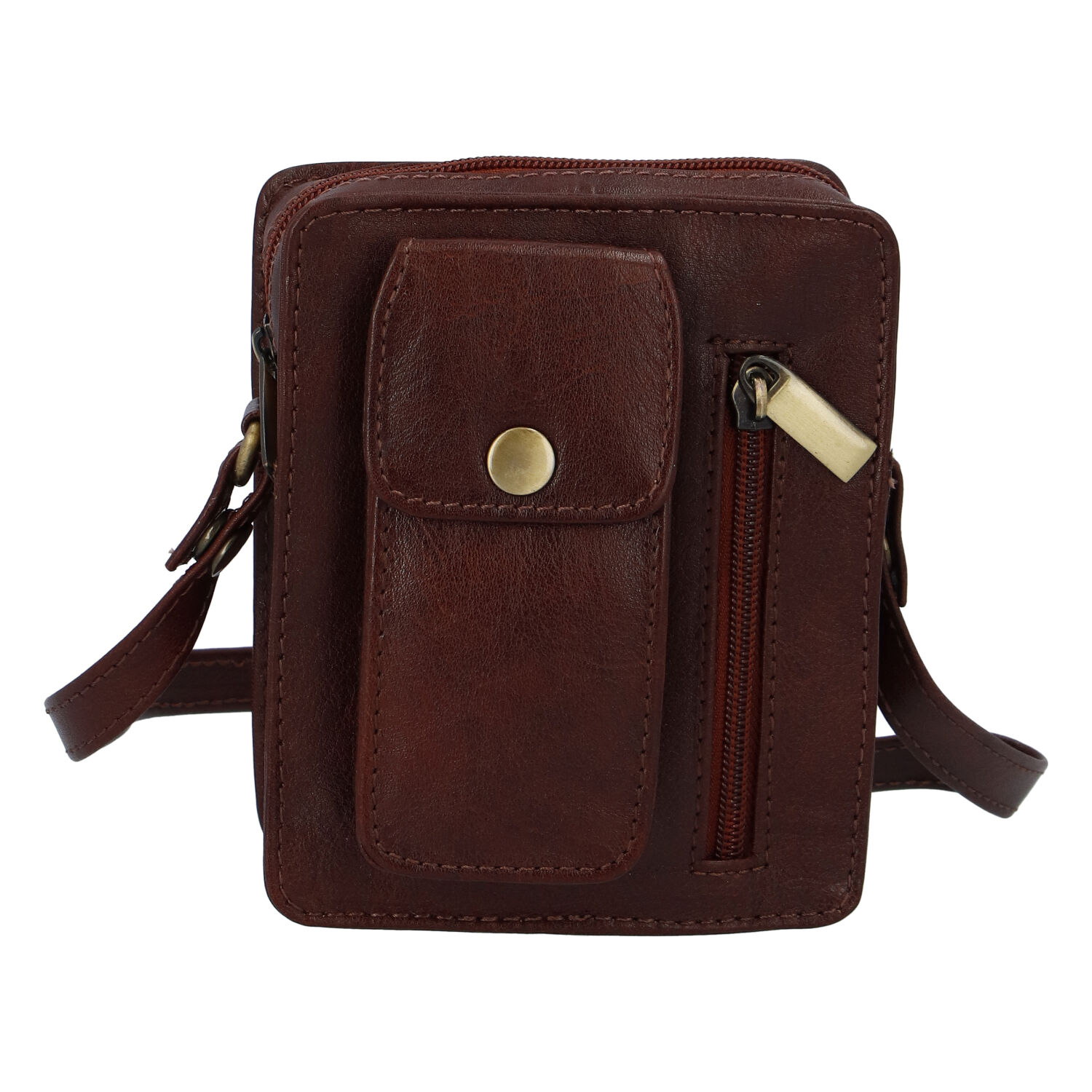 Pánská kožená kapsa na doklady hnědá - Tomas Furry