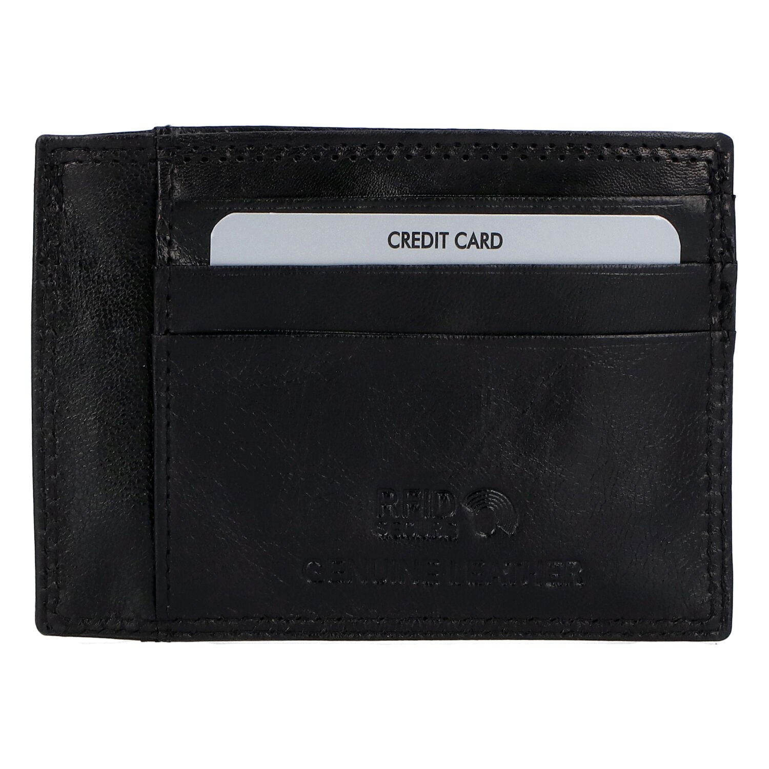 Kožené pouzdro na kreditní karty černé - Rovicky N1336