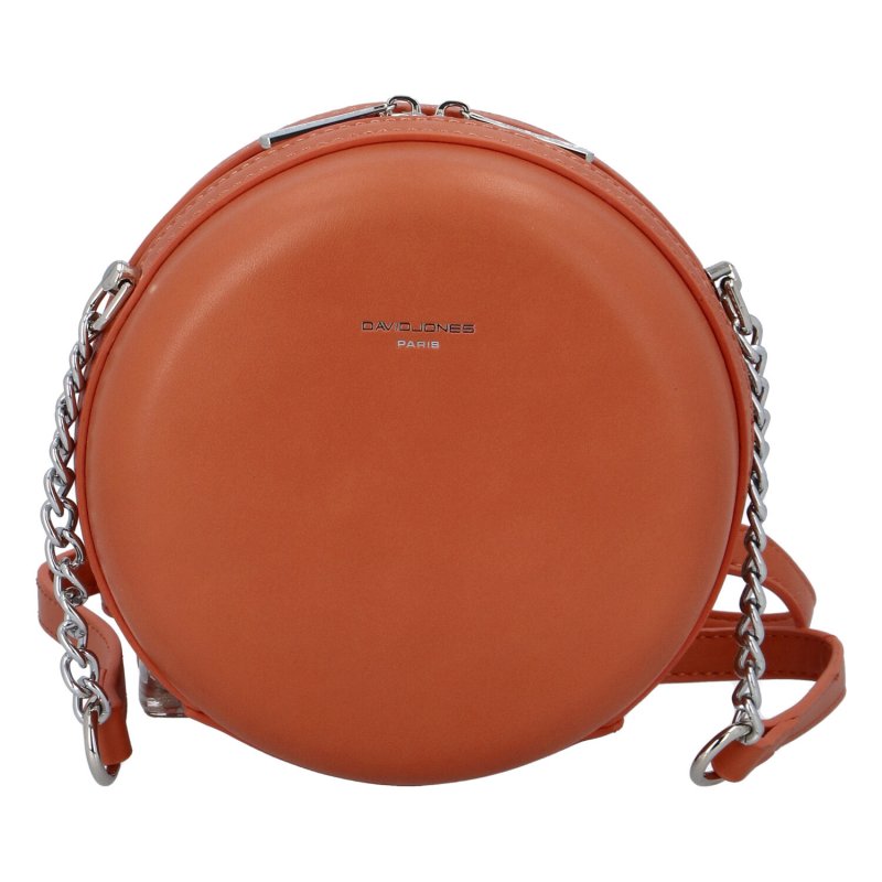 Dámská kulatá crossbody kabelka oranžová - David Jones Shabirre