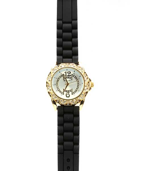 Dámské zlaté hodinky s kamínky