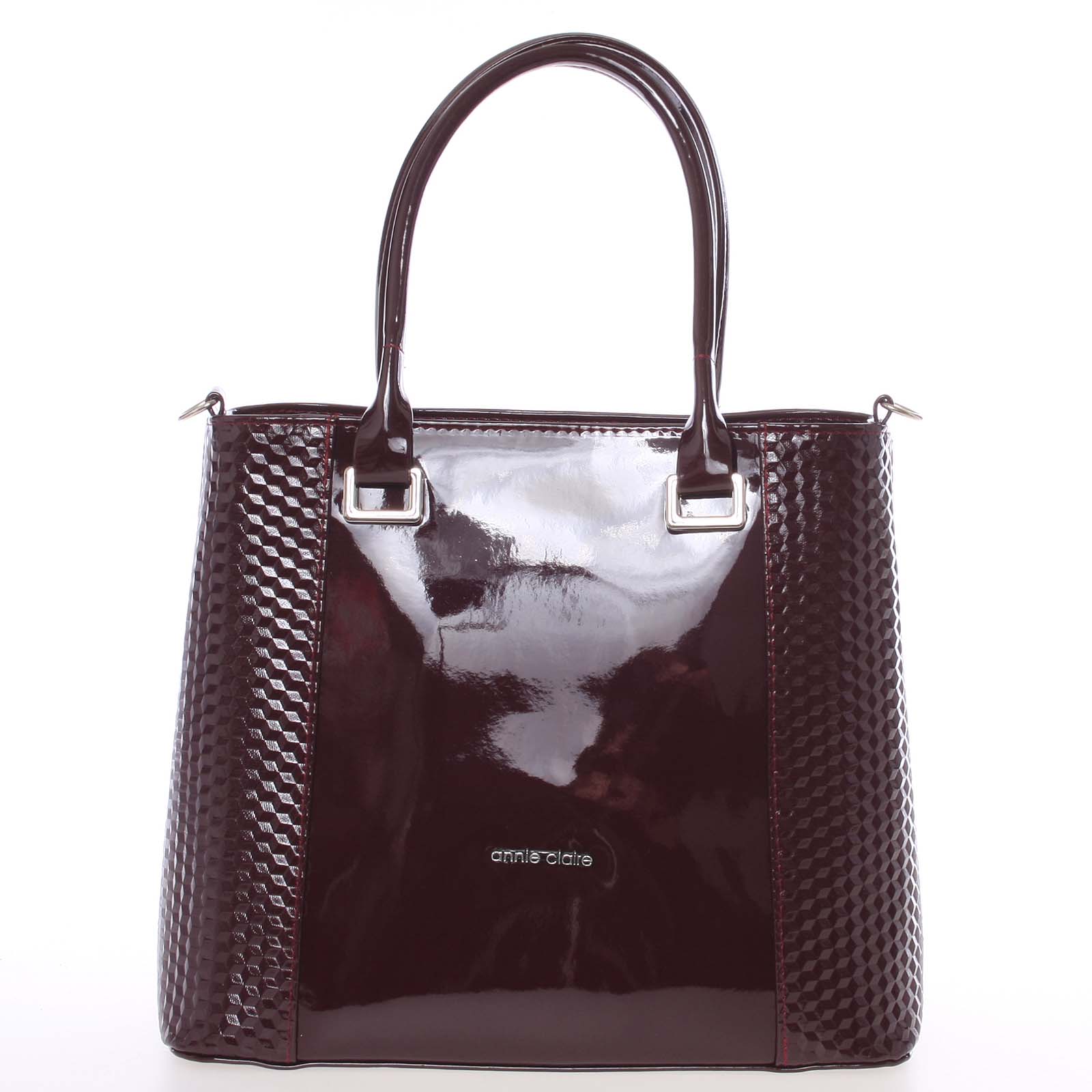 Dámská lakovaná vínová kabelka se vzorem - Annie Claire 7081