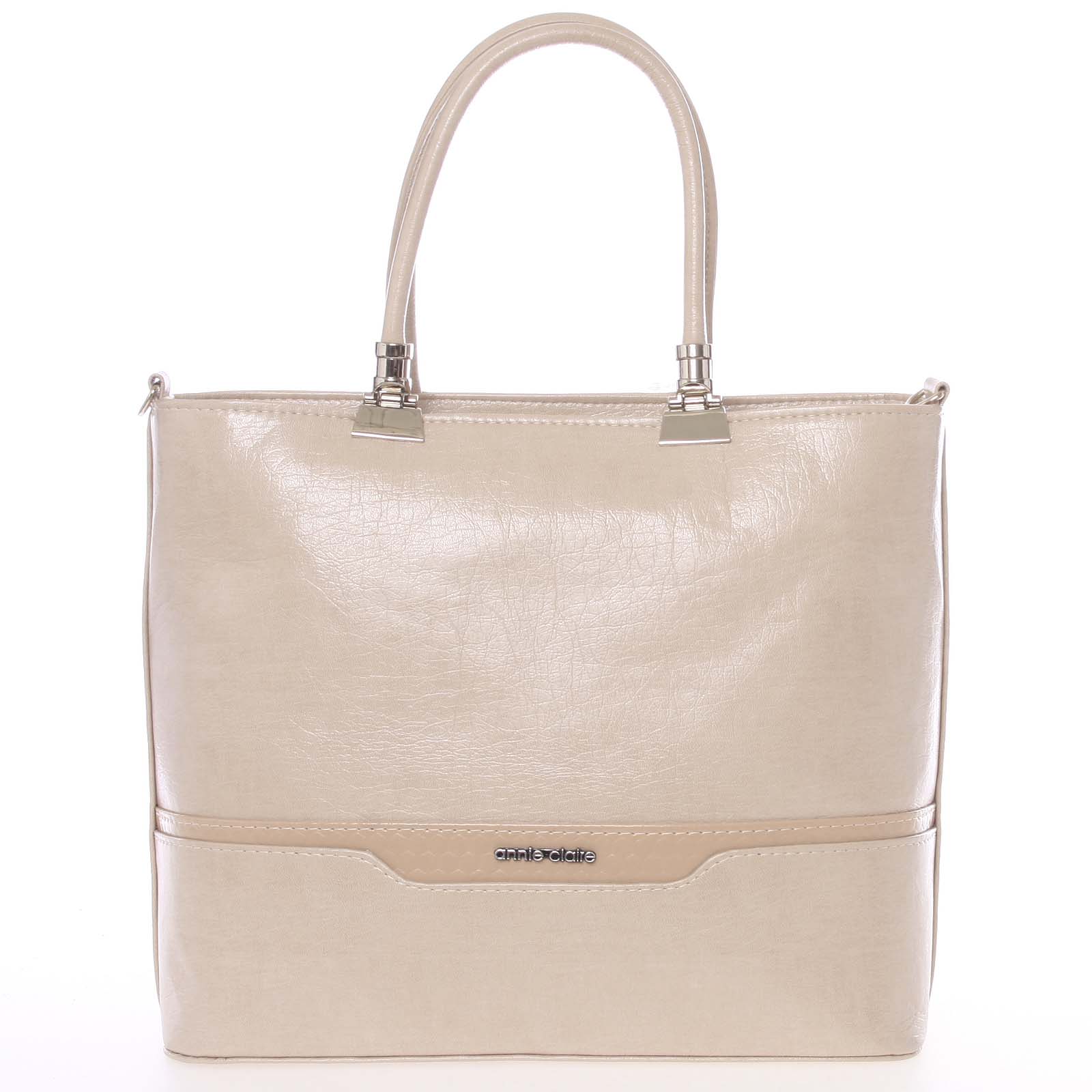 Větší elegantní béžová dámská kabelka - Annie Claire 4081