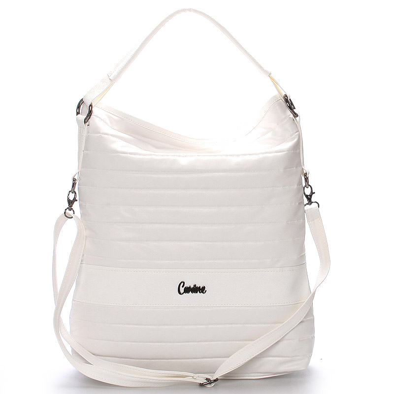 Velká elegantní crossbody kabelka bílá - Carine ElGin