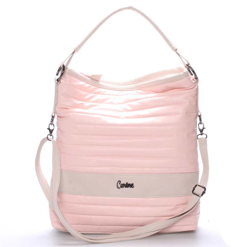 Velká elegantní crossbody kabelka růžová - Carine ElGin