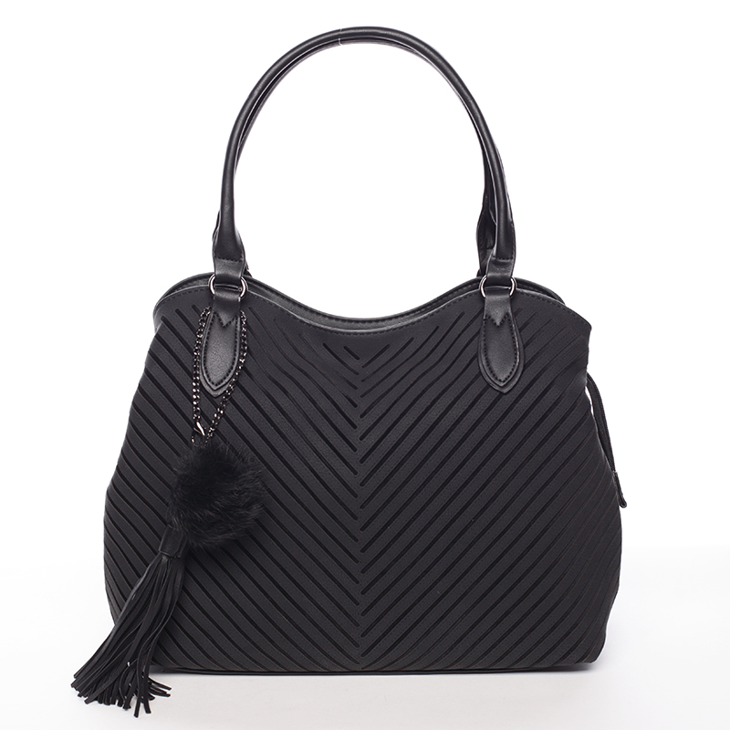 Elegantní dámská šrafovaná kabelka černá - MARIA C Josephine