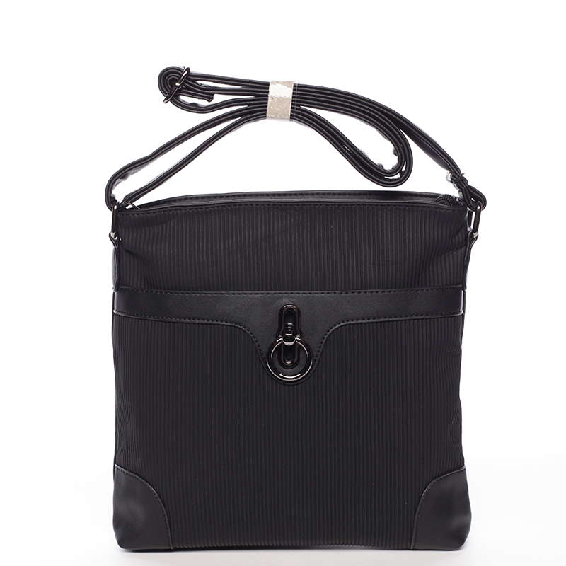 Dámská vroubkovaná crossbody kabelka černá - Delami Braelyn