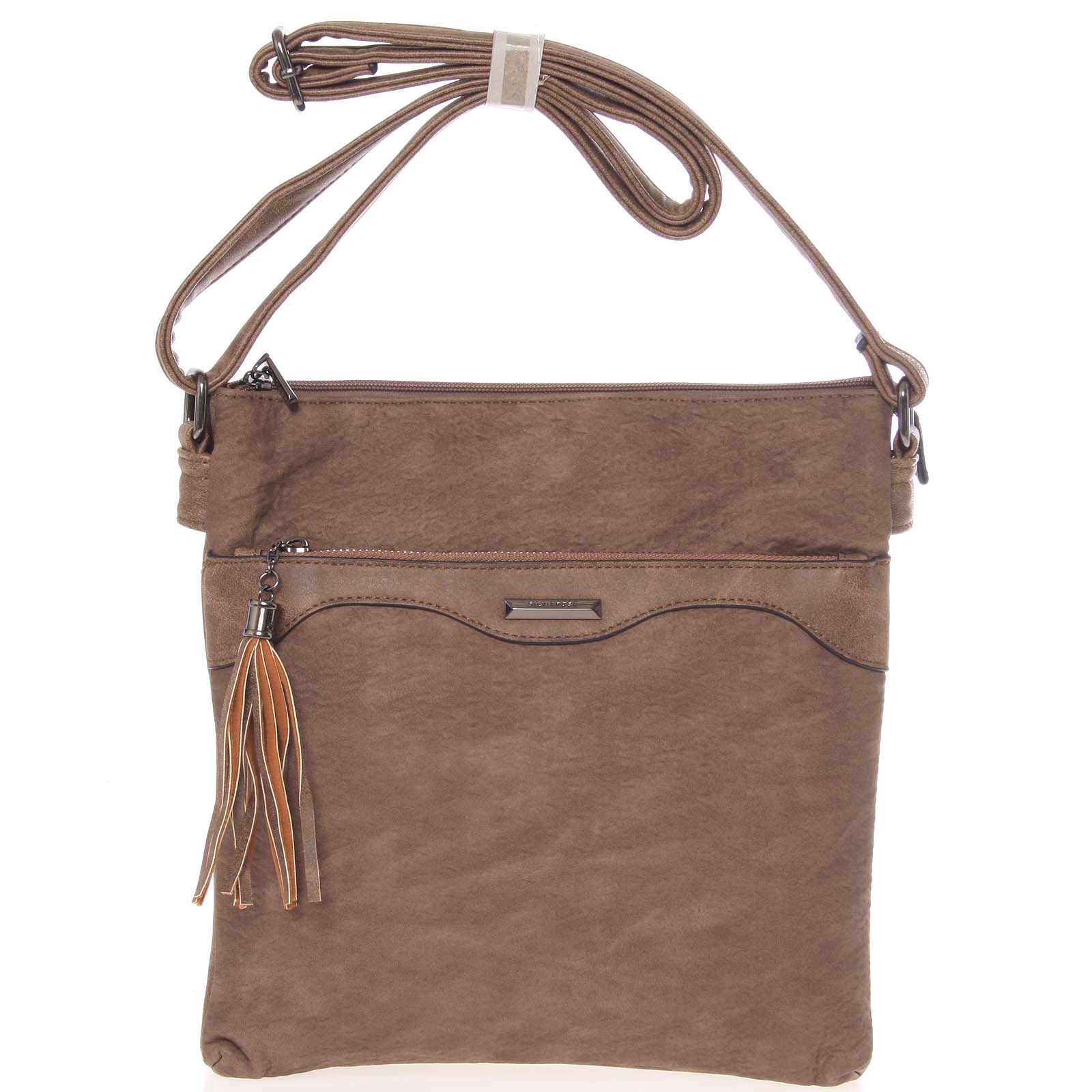 Dámská vzorovaná crossbody kabelka tmavá camel - Silvia Rosa Scylla