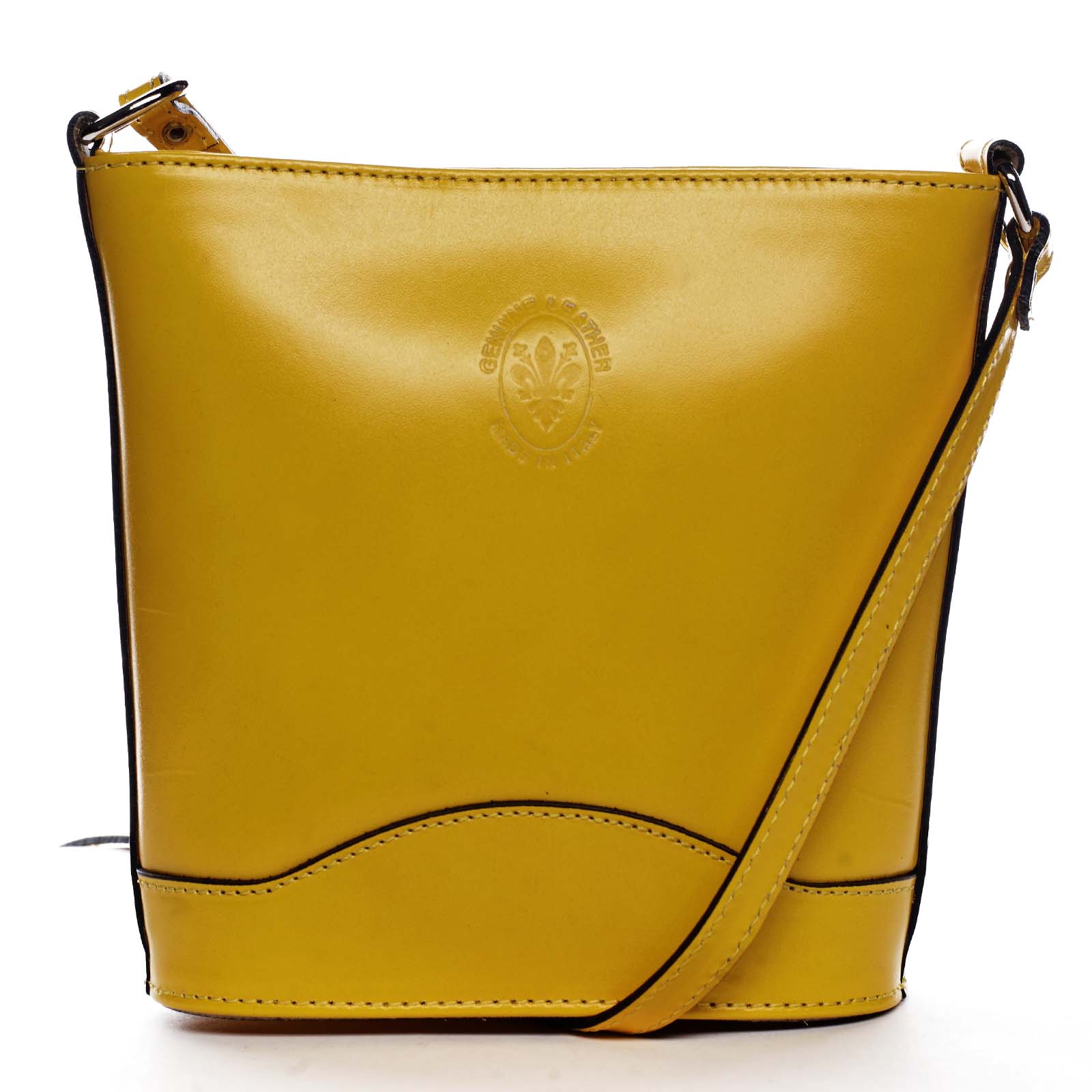 Žlutá kožená crossbody kabelka - ItalY Bryana Dark