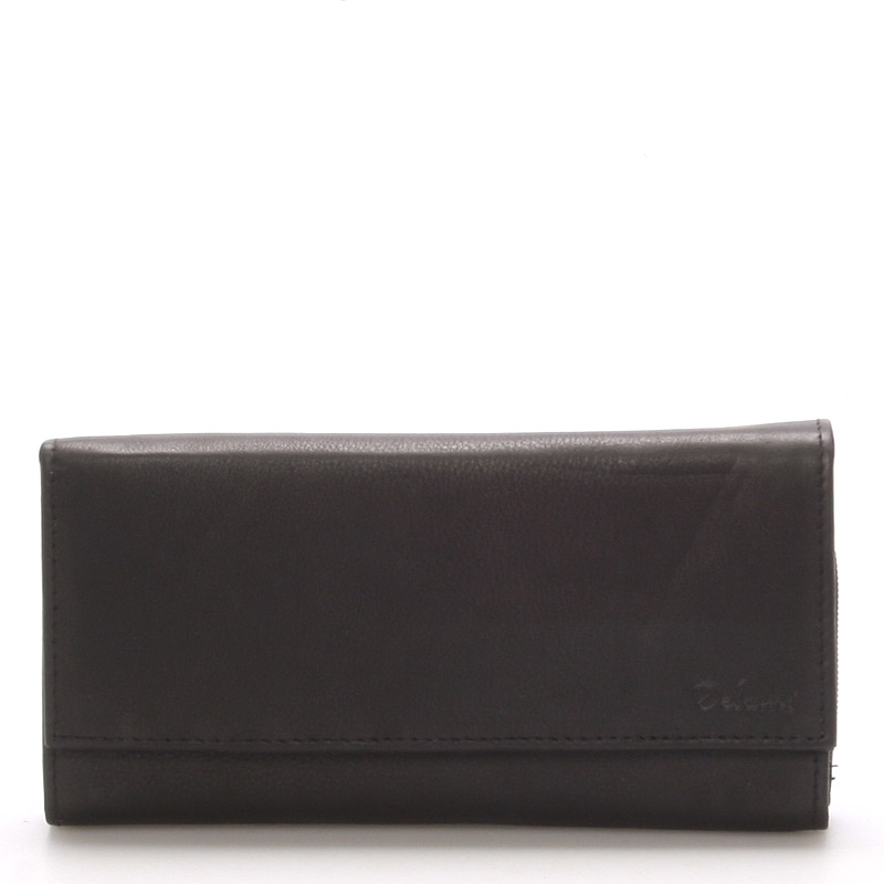 Velká kožená černá peněženka - Delami Juse