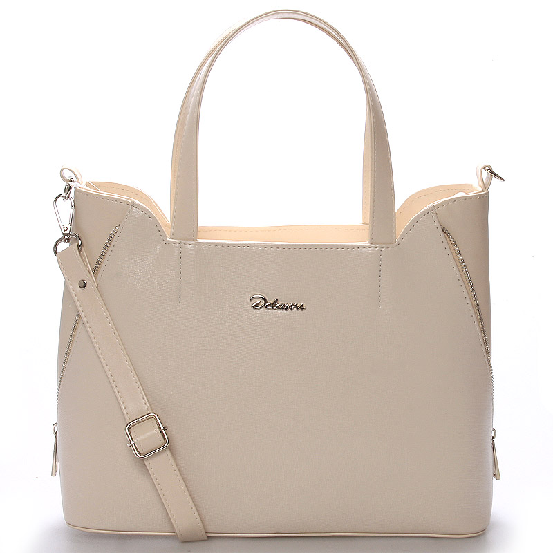 Elegantní dámská kabelka do ruky béžová saffiano - Delami Diahann