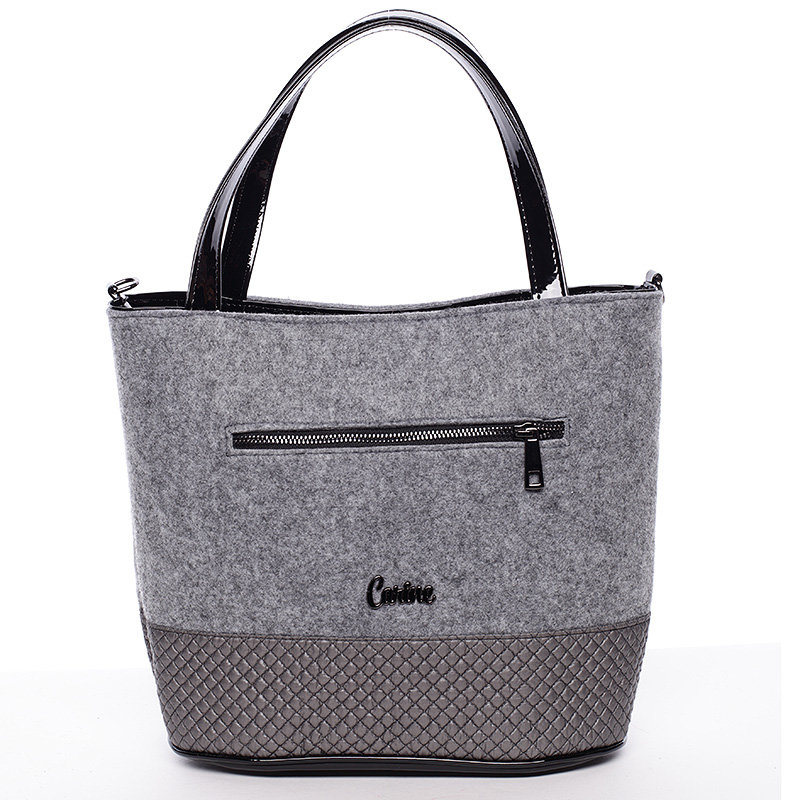Dámská filcová kabelka šedá - Carine Danielle