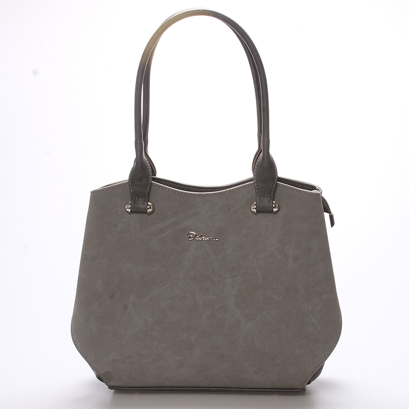 Elegantní semišová kabelka přes rameno šedá - Delami Brigitte