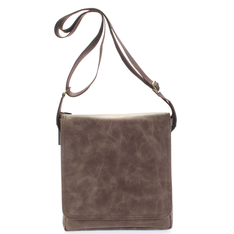 Světle hnědá elegantní crossbody kožená taška - Delami 1172