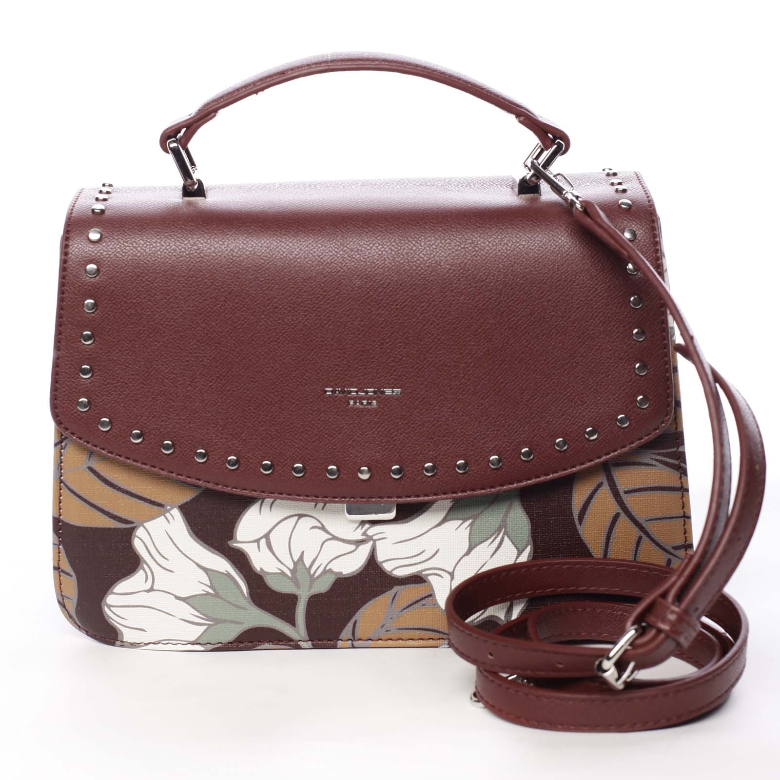 Dámská kabelka do ruky vínová - David Jones Floral