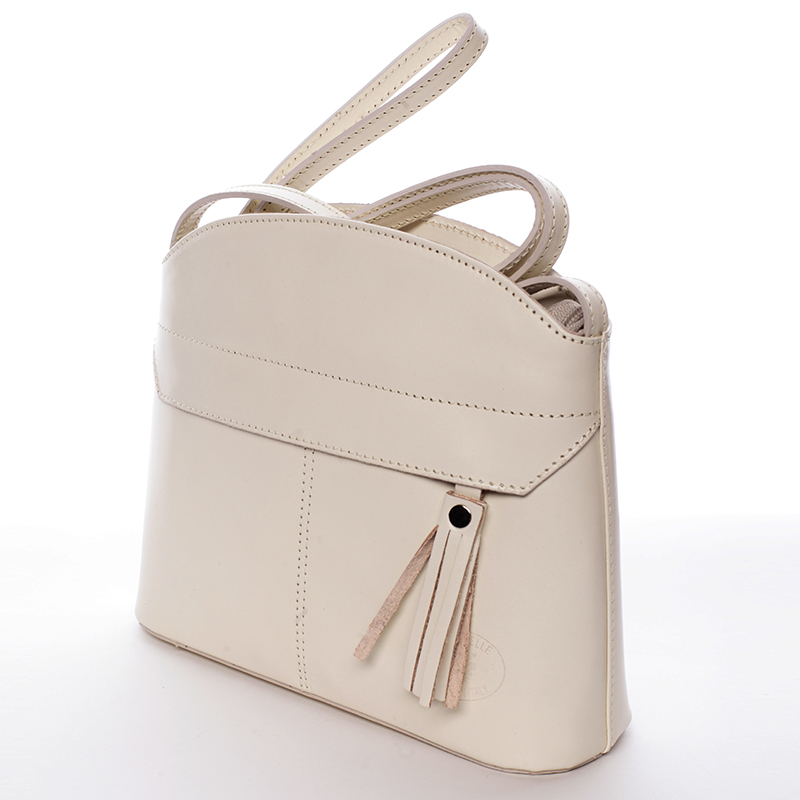 Béžová kožená crossbody kabelka - ItalY Marla