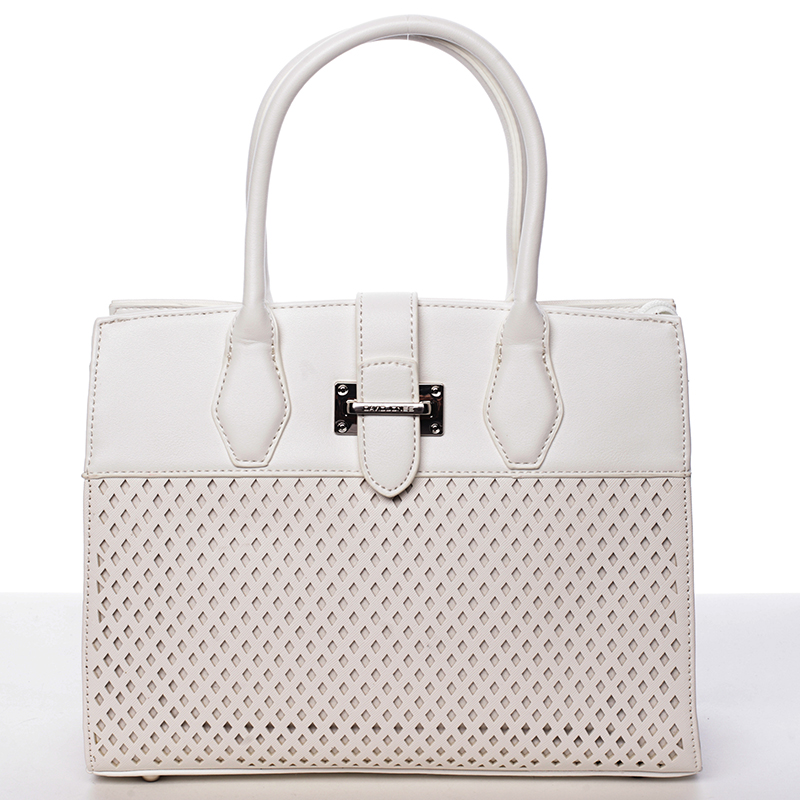 Luxusní a elegantní bílá perforovaná kabelka - David Jones Narella