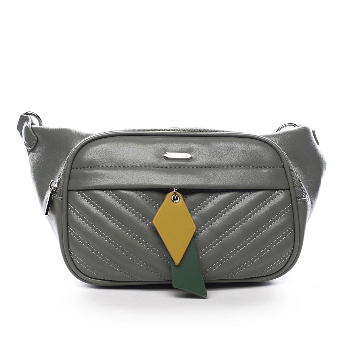 Dámská crossbody ledvinka bledě zelená - David Jones Ulli