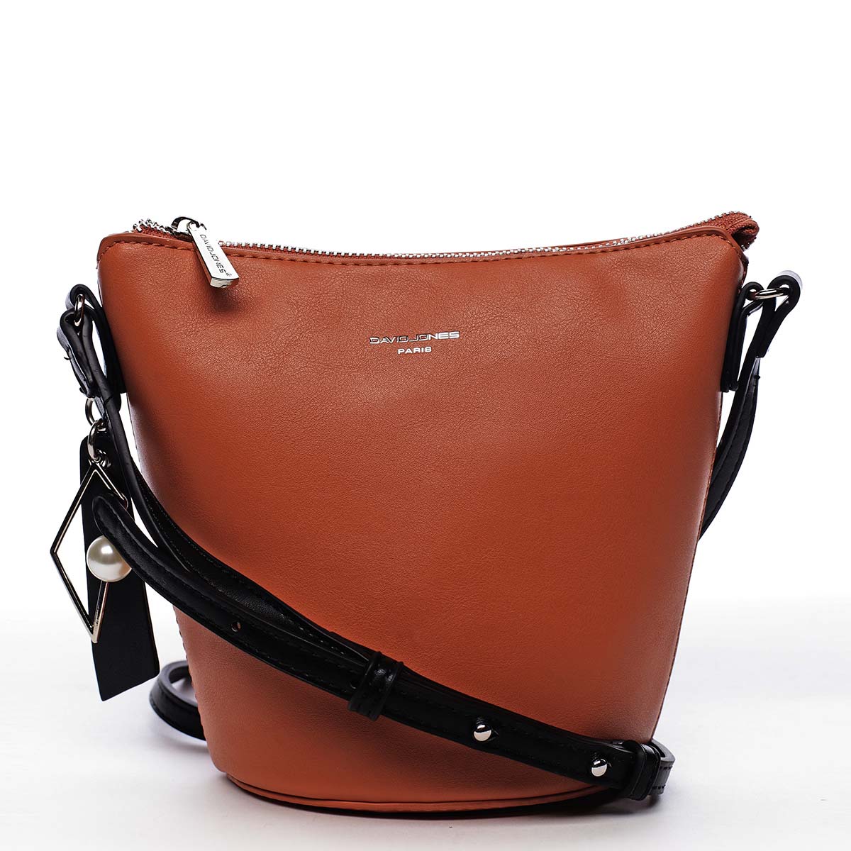 Dámská crossbody kabelka lososově oranžová - David Jones Misahy