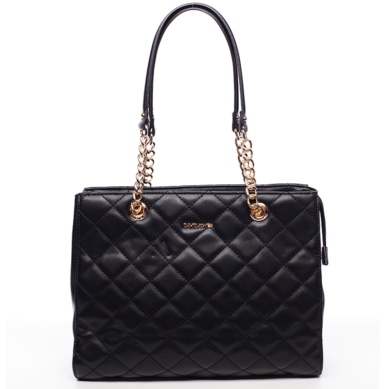 Dámská prošívaná černá kabelka - David Jones Sara