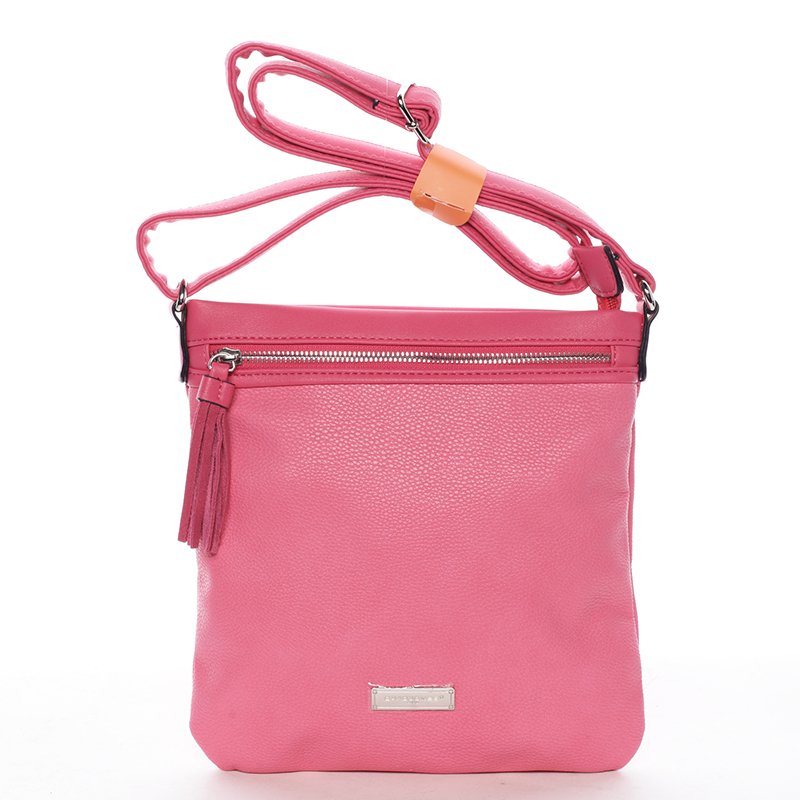 Moderní dámská crossbody kabelka fuchsiová - David Jones Azurine