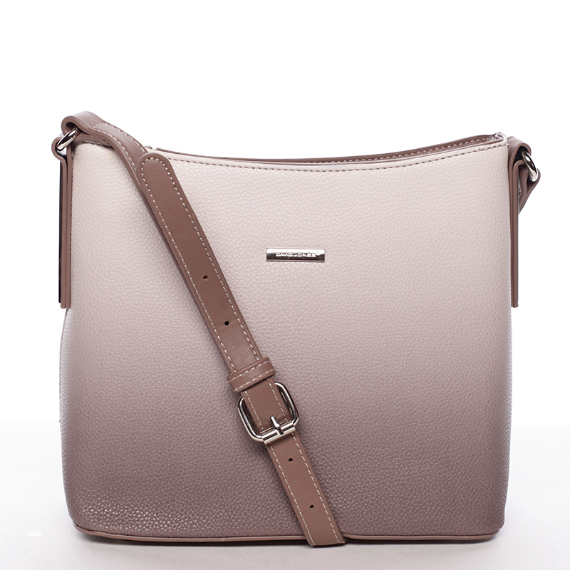 Elegantní dámská crossbody kabelka hnědá - David Jones Cién