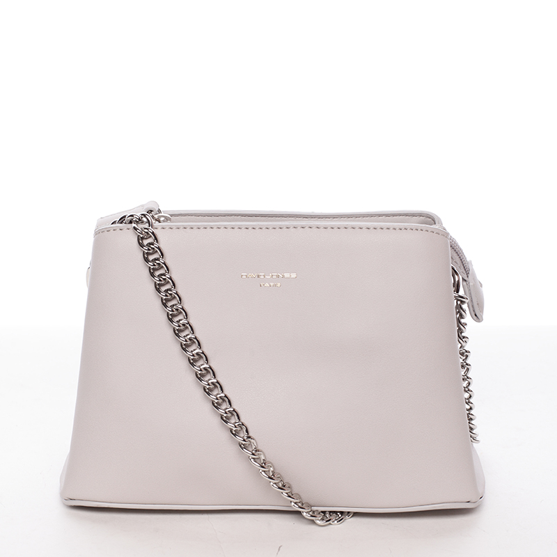 Dámská crossbody kabelka světle šedá - David Jones Deppari