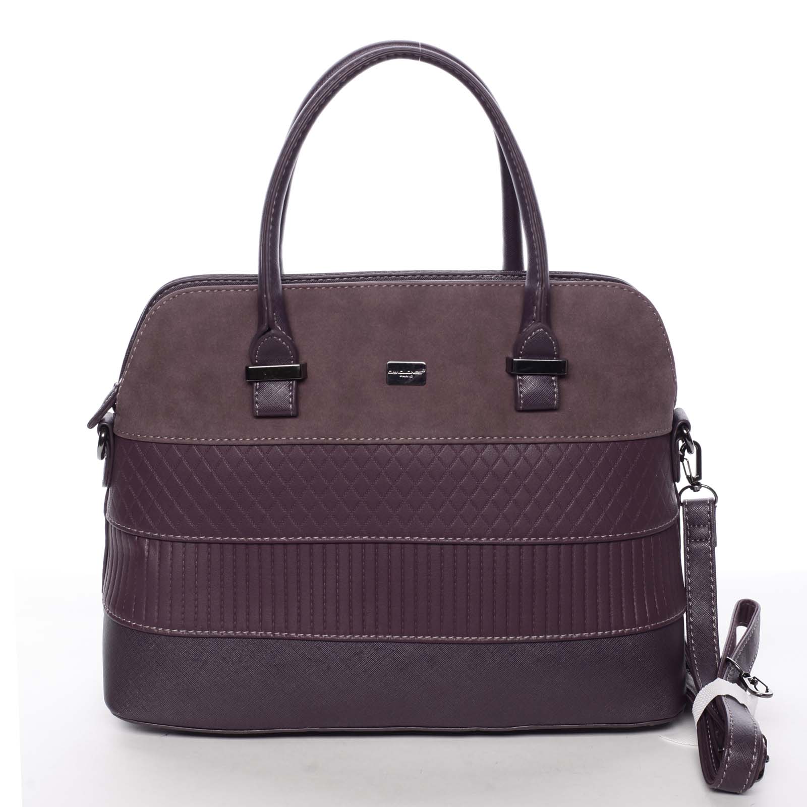 Exkluzivní dámská fialová pevná kabelka do ruky - David Jones Agape