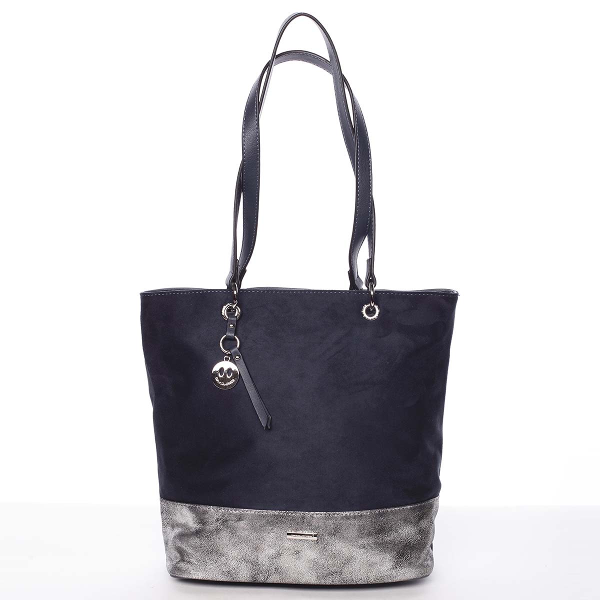 Měkká dámská jemně semišová tmavě modrá kabelka - David Jones Agafia