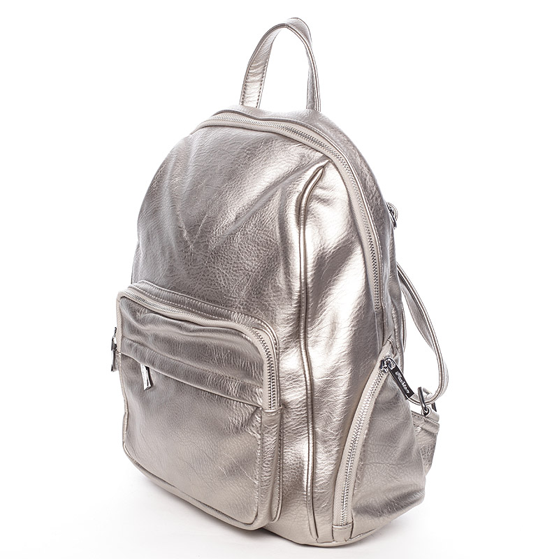 Prostorný dámský batůžek stříbrný - Silvia Rosa Jarine