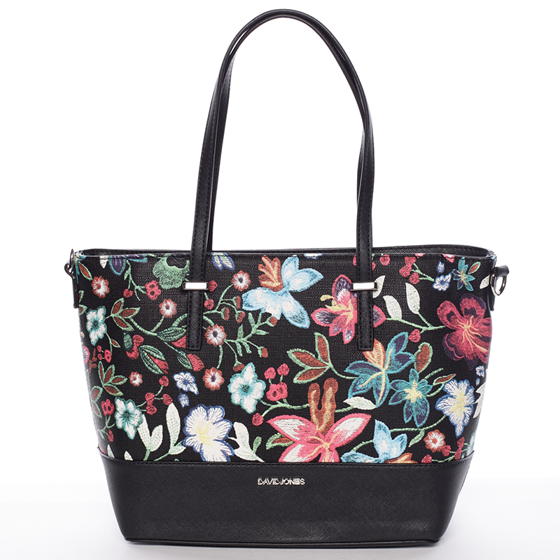 Černá elegantní květinová kabelka - David Jones Blomst