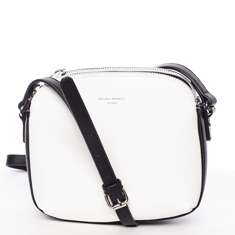 Stylová crossbody kabelka bílo černá - David Jones Presley