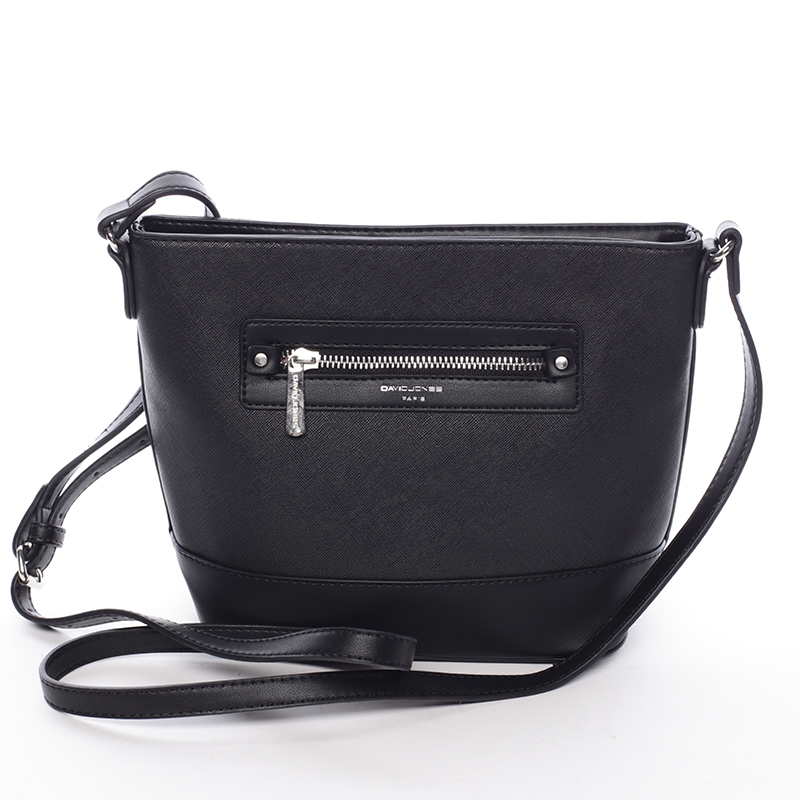 Módní dámská crossbody kabelka černá saffiano - David Jones Larisa