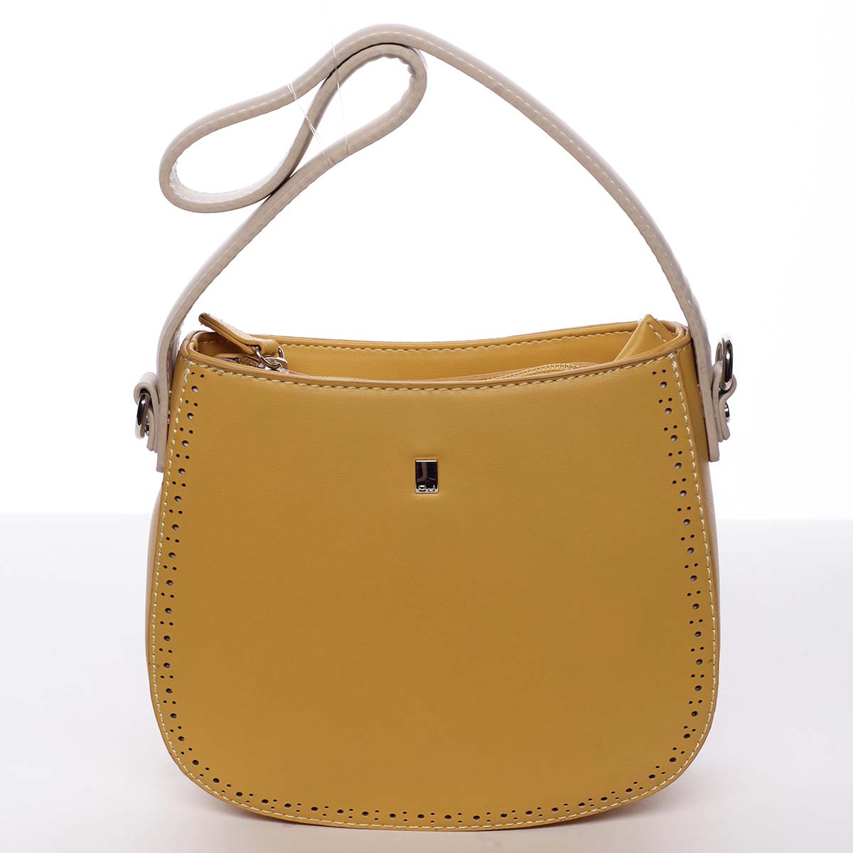 Elegantní listová crossbody kabelka sluneční žlutá - David Jones Brigitte