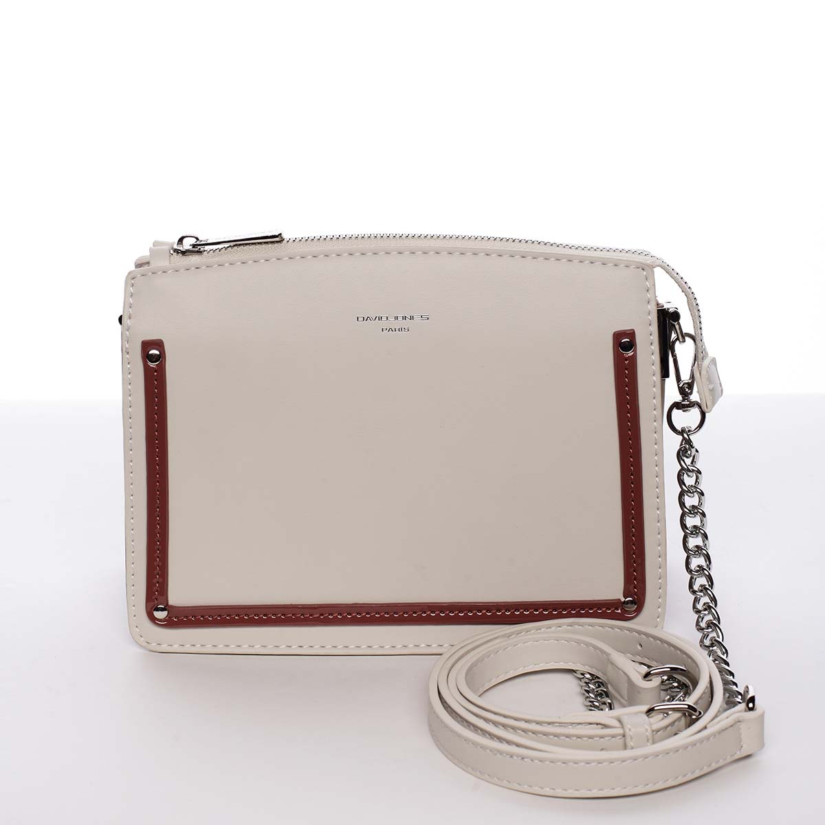Malá originální crossbody kabelka krémově bílá - David Jones Yuriko