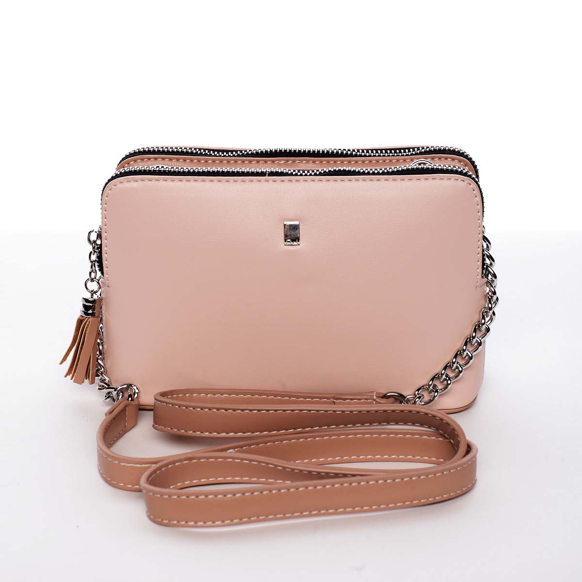 Malá elegantní a moderní crossbody kabelka růžová - David Jones Melany