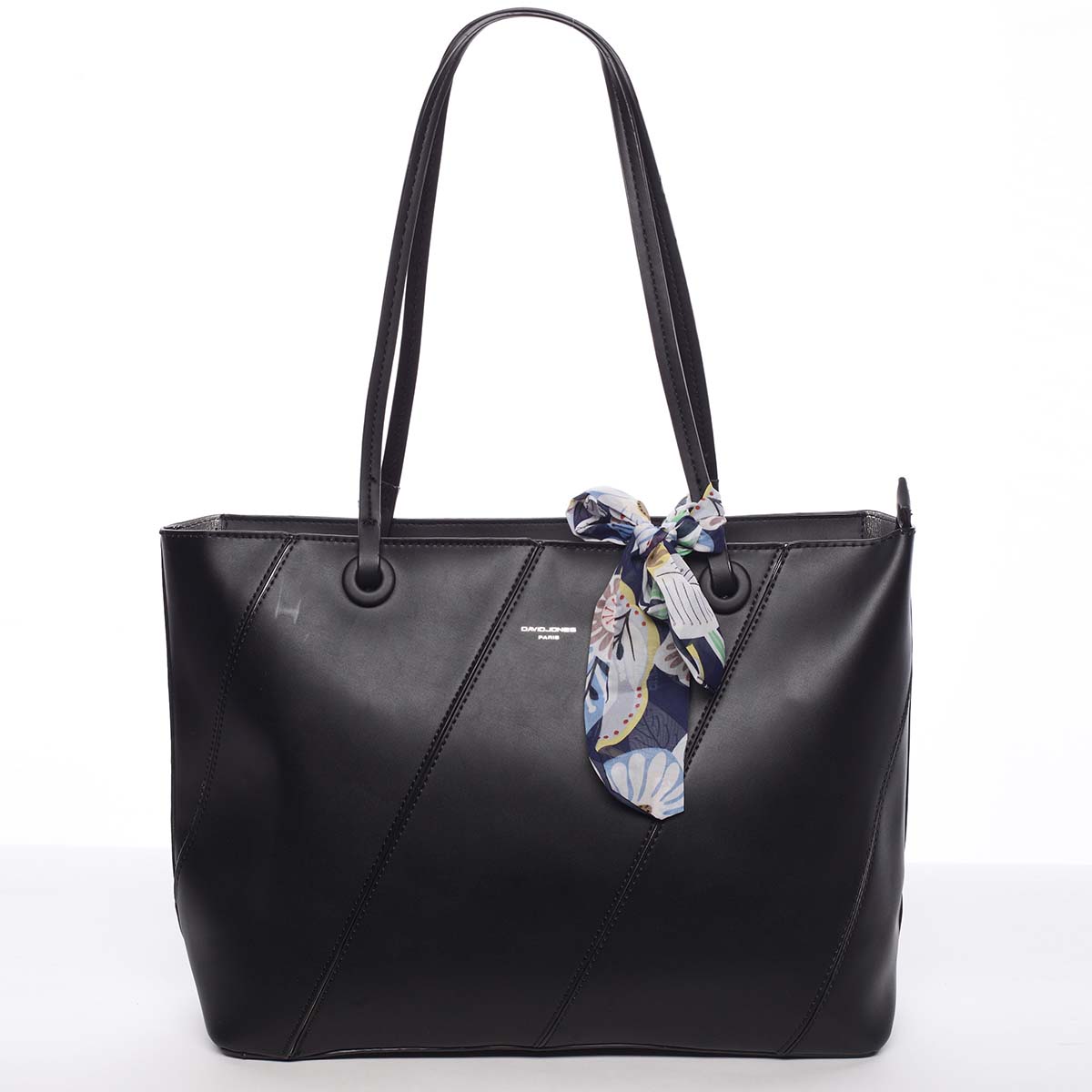 Velká elegantní a originální dámská černá kabelka přes rameno - David Jones Keiko