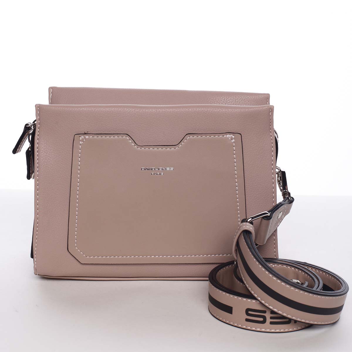 Dámská starorůžová crossbody kabelka s kapsičkou - David Jones Angeli