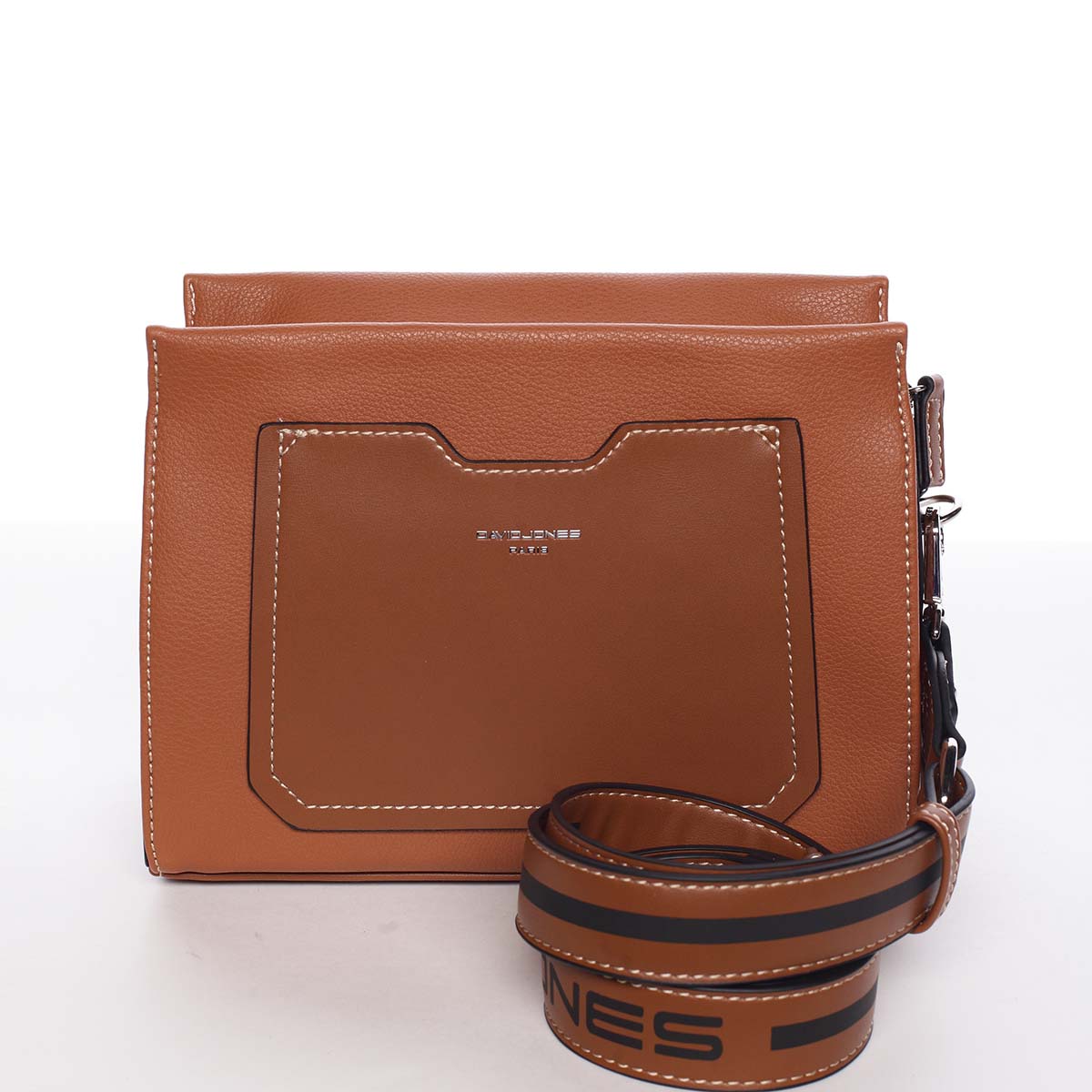 Dámská koňaková crossbody kabelka s kapsičkou - David Jones Angeli