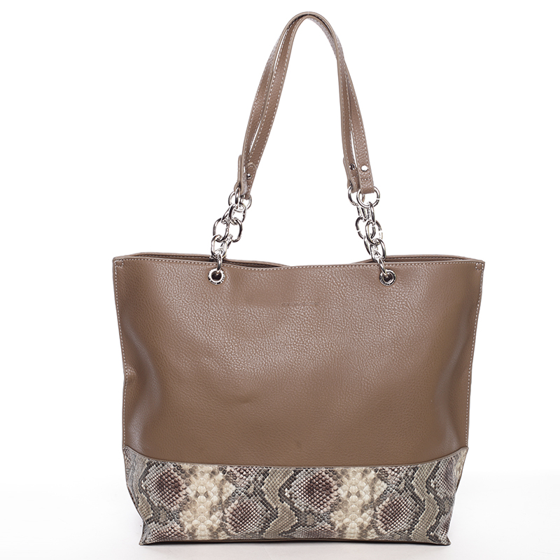 Velká prostorná dámská kabelka tmavá camel - David Jones Ajoga