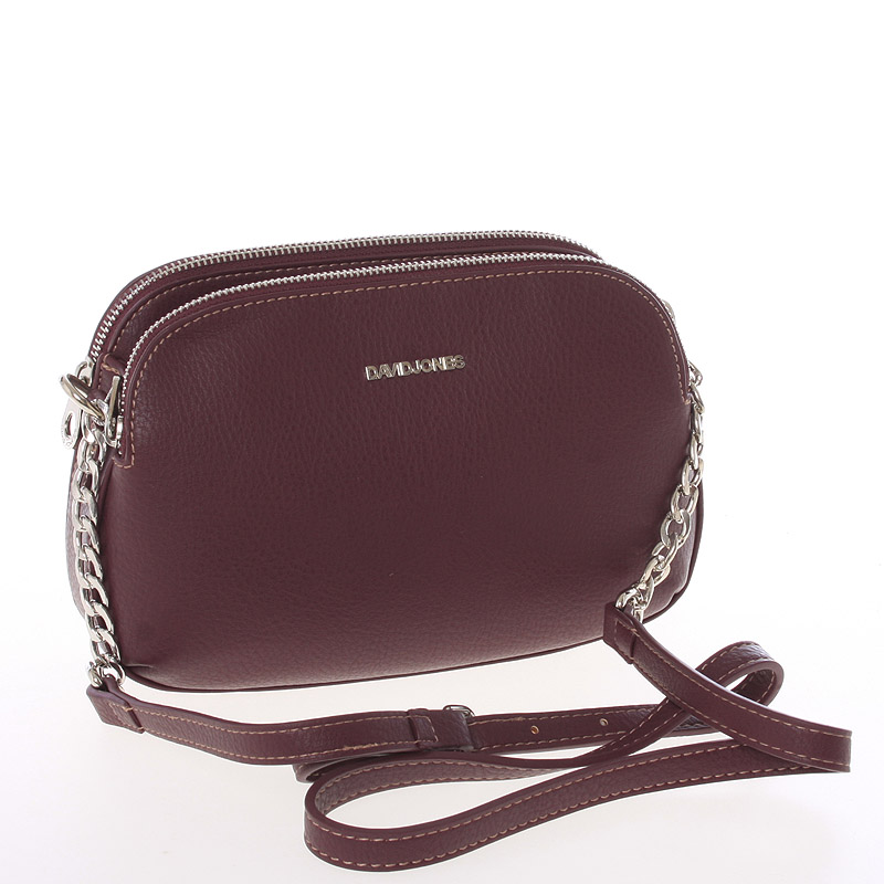 Jedinečná crossbody kabelka vínová - David Jones Isis