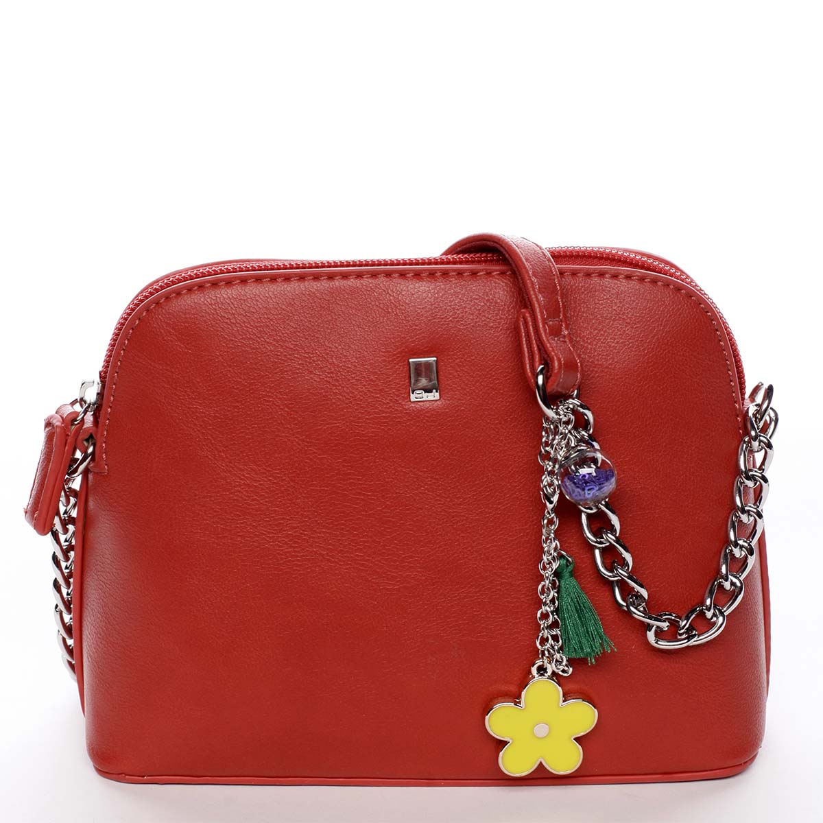 Malá elegantní crossbody kabelka červená - David Jones Trina