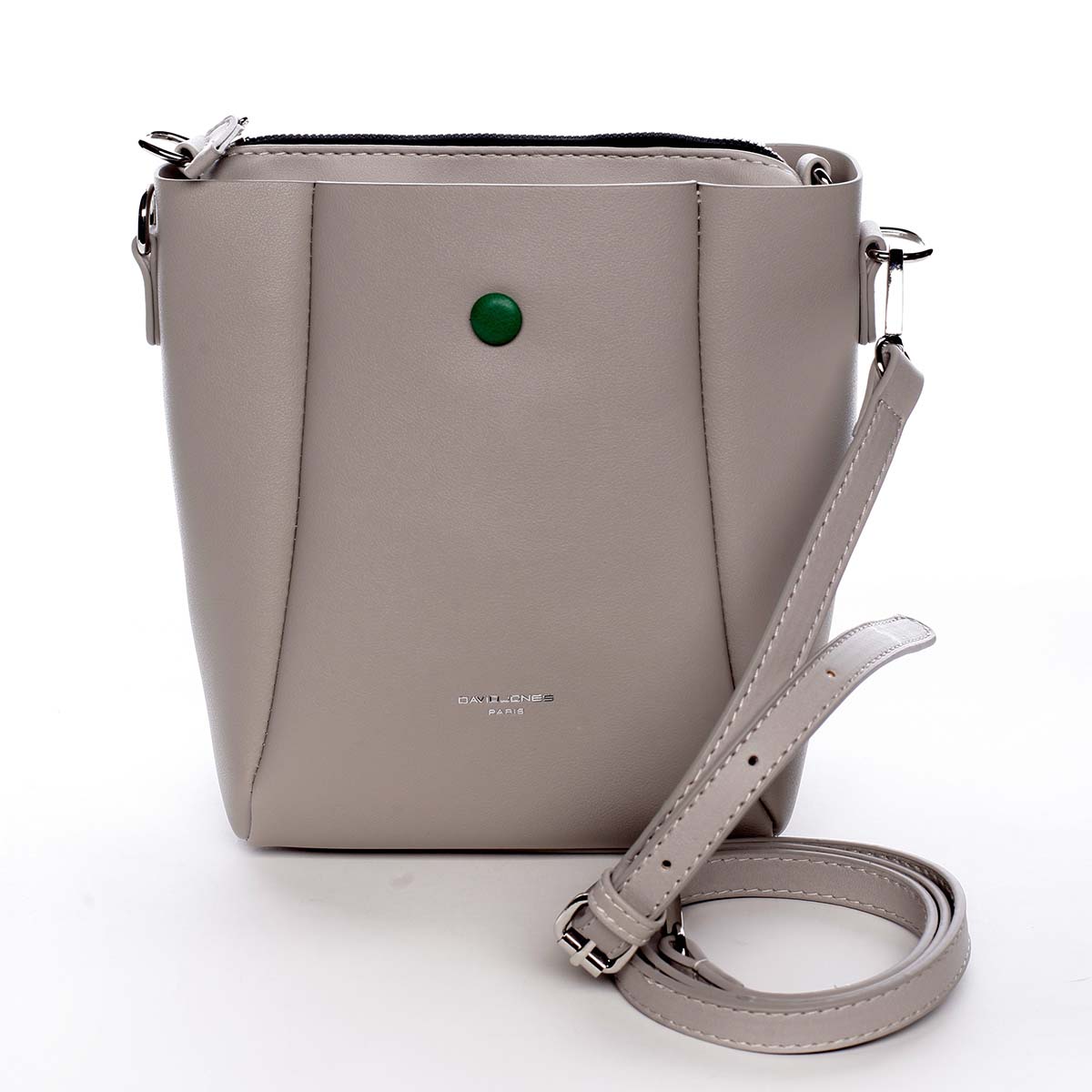 Módní malá béžově šedá crossbody kabelka - David Jones Raline